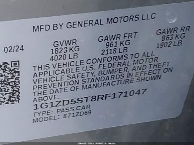 2024 CHEVROLET MALIBU 1G1ZD5ST8RF171047 Photo 8