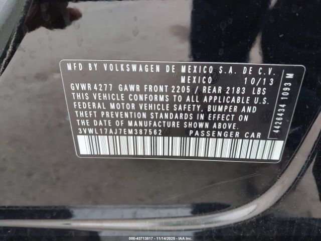 2014 VOLKSWAGEN JETTA 3VWL17AJ7EM387562 Photo 8