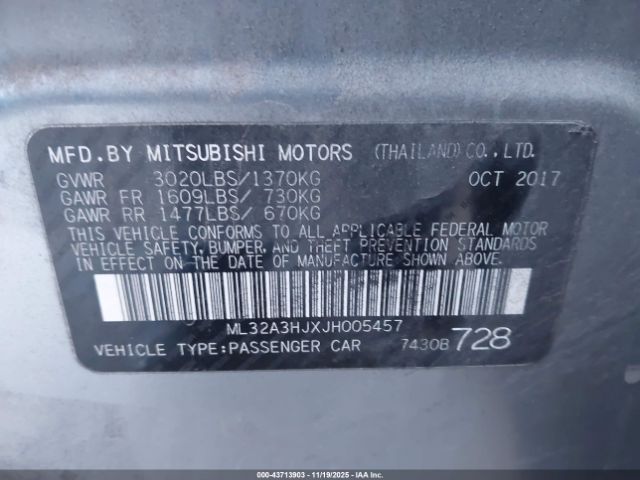 2018 MITSUBISHI MIRAGE ML32A3HJXJH005457 Photo 8