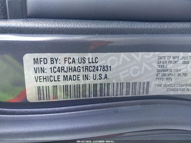 1C4RJHAG1RC247831 Jeep Grand Cherokee Altitude X 4x4