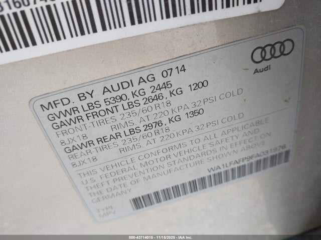 2015 AUDI Q5 WA1LFAFP9FA031976 Photo 8