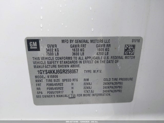 2016 CADILLAC ESCALADE ESV 1GYS4KKJ6GR258067 Photo 8