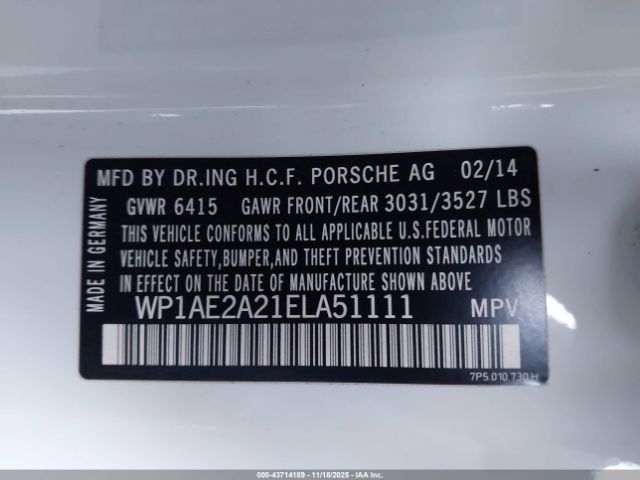 2014 PORSCHE CAYENNE HYBRID WP1AE2A21ELA51111 Photo 8
