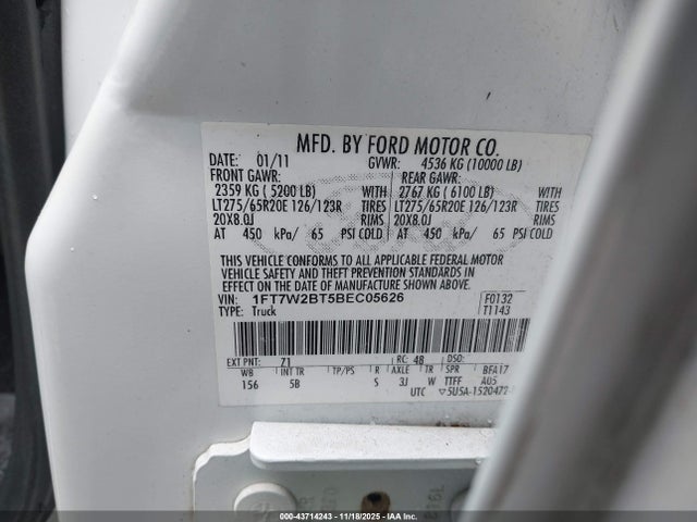 2011 FORD F-250 1FT7W2BT5BEC05626 Photo 8