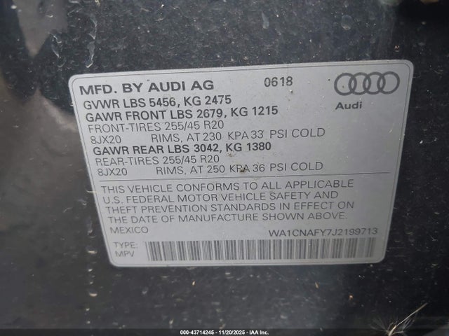 2018 AUDI Q5 WA1CNAFY7J2199713 Photo 8
