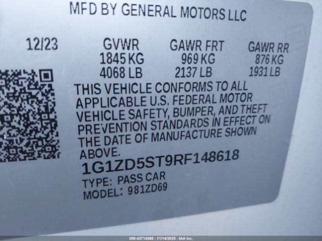 2024 CHEVROLET MALIBU 1G1ZD5ST9RF148618 Photo 8