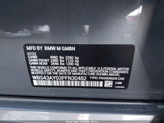 2023 BMW M3 WBS43AY03PFN30482 Photo 8