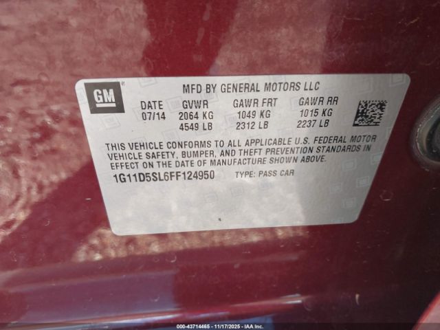 2015 CHEVROLET MALIBU 1G11D5SL6FF124950 Photo 8