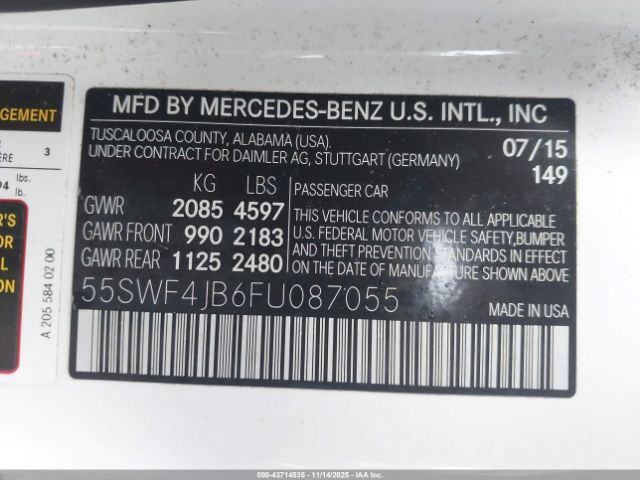 2015 MERCEDES-BENZ C 300 55SWF4JB6FU087055 Photo 8