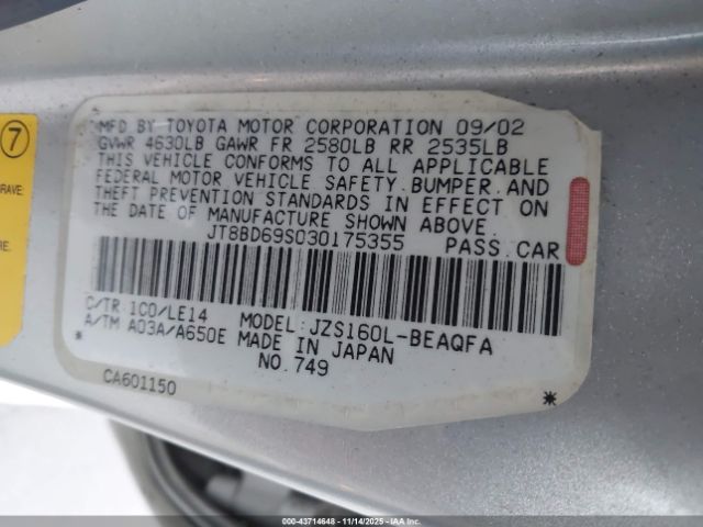 2003 LEXUS GS 300 JT8BD69S030175355 Photo 8