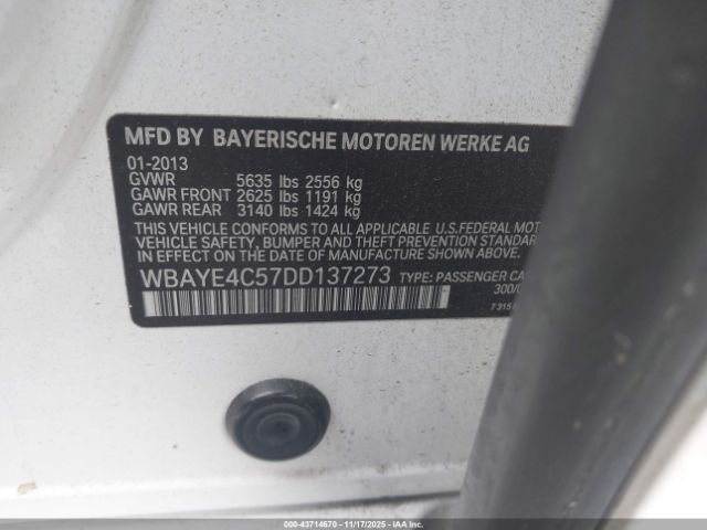 2013 BMW 740LI WBAYE4C57DD137273 Photo 8