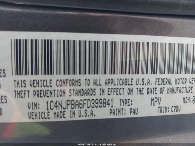 2015 JEEP PATRIOT 1C4NJPBA6FD399841 Photo 8