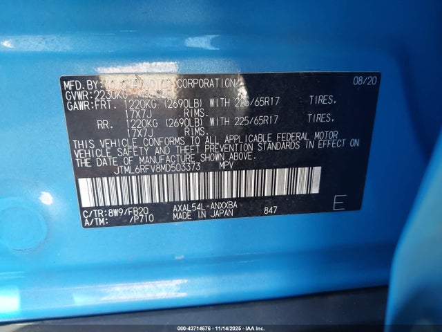 2021 TOYOTA RAV4 HYBRID JTML6RFV8MD503373 Photo 8