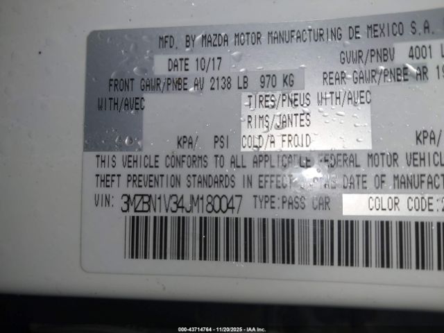 2018 MAZDA MAZDA3 3MZBN1V34JM180047 Photo 8