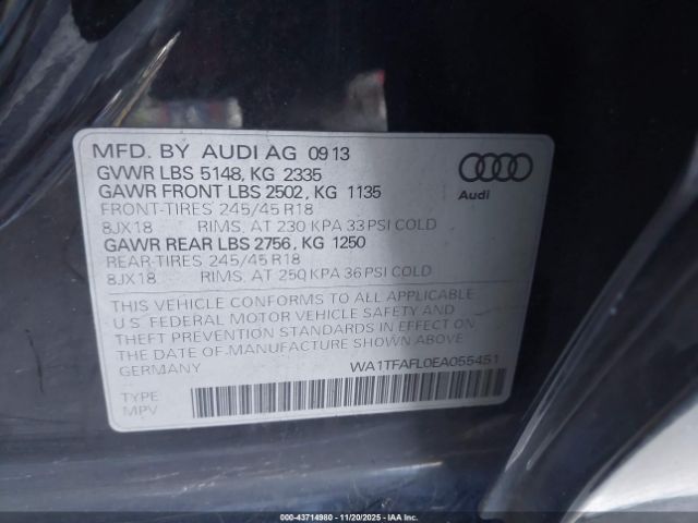 2014 AUDI ALLROAD WA1TFAFL0EA055451 Photo 8