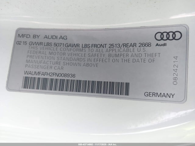 2015 AUDI A5 WAUMFAFH2FN008936 Photo 8