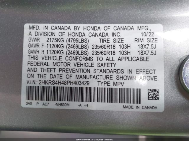 2023 HONDA CR-V 2HKRS4H48PH403429 Photo 8