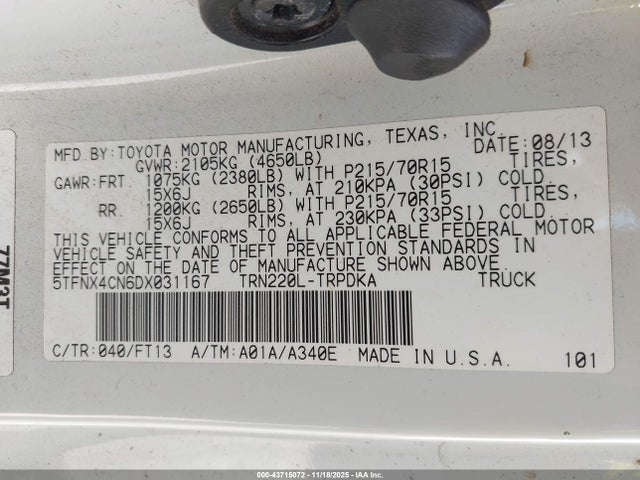 2013 TOYOTA TACOMA 5TFNX4CN6DX031167 Photo 8