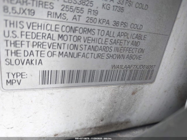 2018 AUDI Q7 WA1LAAF7XJD018367 Photo 8