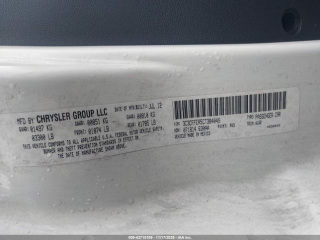 2012 FIAT 500C 3C3CFFER5CT384049 Photo 8