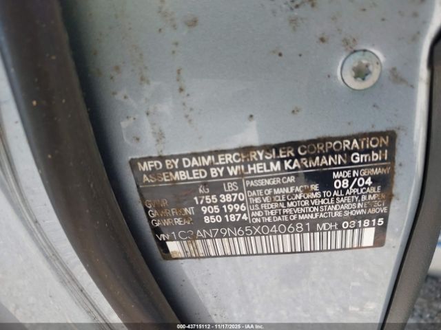 2005 CHRYSLER CROSSFIRE 1C3AN79N65X040681 Photo 8