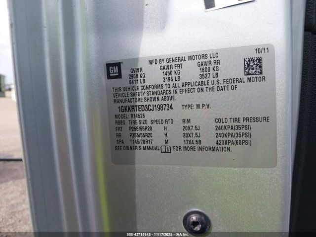 2012 GMC ACADIA 1GKKRTED3CJ198734 Photo 8