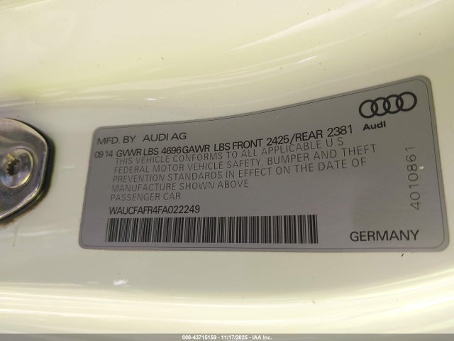 2015 AUDI A5 WAUCFAFR4FA022249 Photo 8