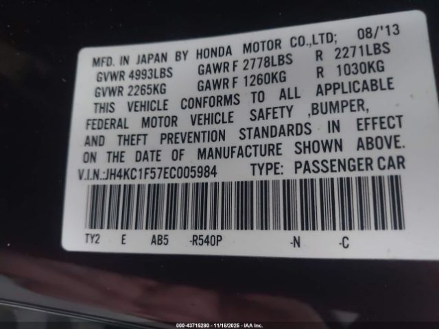 2014 ACURA RLX JH4KC1F57EC005984 Photo 8