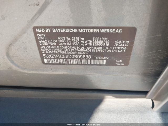 2013 BMW X5 5UXZV4C56D0B09688 Photo 8