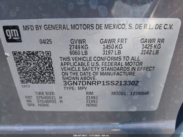 3GN7DNRP1SS213302 Chevrolet Equinox Ev Lt 2