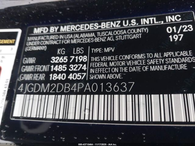 2023 MERCEDES-BENZ EQS 450+ SUV 4JGDM2DB4PA013637 Photo 8