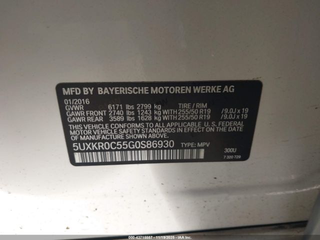 2016 BMW X5 5UXKR0C55G0S86930 Photo 8