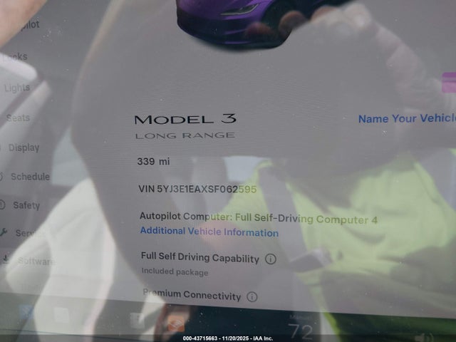 2025 TESLA MODEL 3 5YJ3E1EAXSF062595 Photo 6