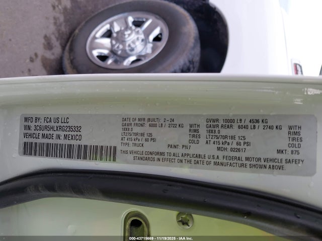3C6UR5HLXRG235332 RAM 2500