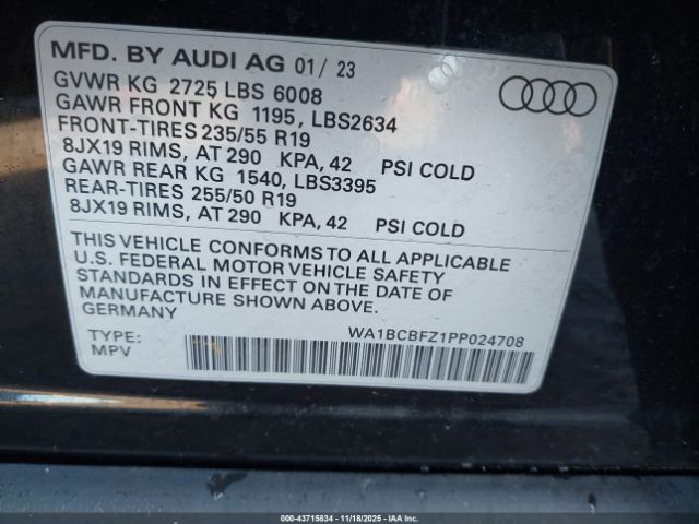 2023 AUDI Q4 E-TRON WA1BCBFZ1PP024708 Photo 8