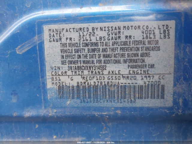 2022 NISSAN SENTRA 3N1AB8CVXNY314582 Photo 8