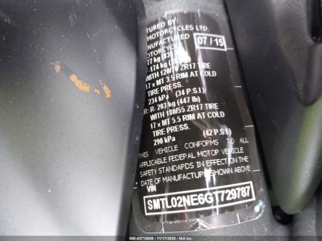 2016 TRIUMPH MOTORCYCLE STREET TRIPLE SMTL02NE6GT729787 Photo 9