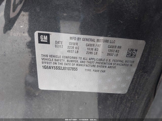 2018 CADILLAC CTS 1G6AY5SS2J0107855 Photo 8