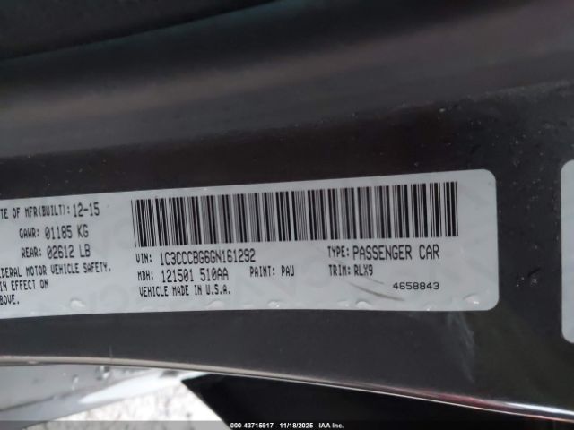 2016 CHRYSLER 200 1C3CCCBG6GN161292 Photo 8