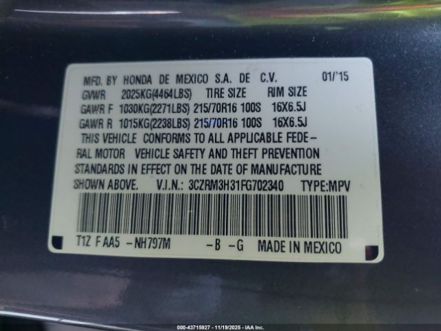 2015 HONDA CR-V 3CZRM3H31FG702340 Photo 8