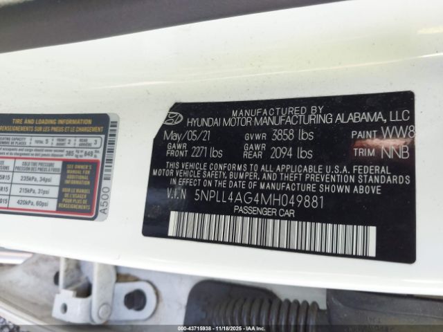 2021 HYUNDAI ELANTRA 5NPLL4AG4MH049881 Photo 8