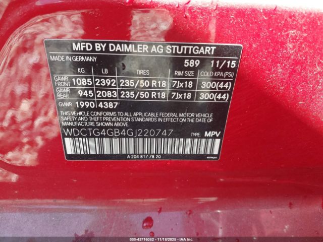 2016 MERCEDES-BENZ GLA 250 WDCTG4GB4GJ220747 Photo 8