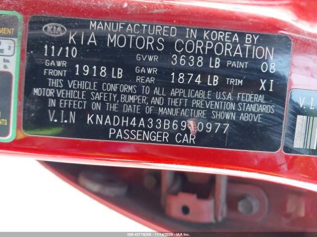 2011 KIA RIO KNADH4A33B6940977 Photo 8