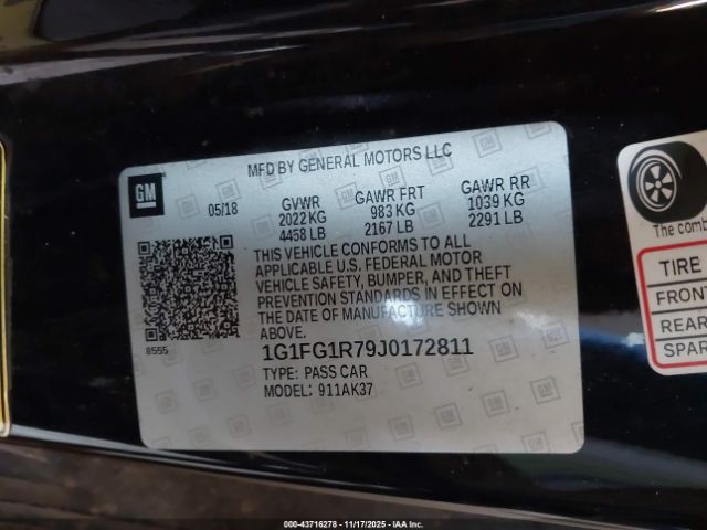 2018 CHEVROLET CAMARO 1G1FG1R79J0172811 Photo 8