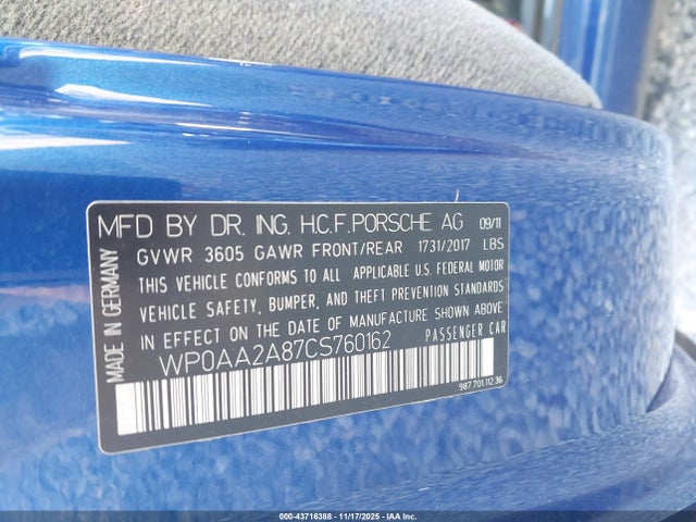 2012 PORSCHE CAYMAN WP0AA2A87CS760162 Photo 8