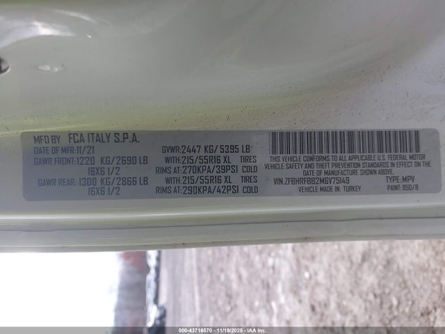 2021 RAM PROMASTER CITY ZFBHRFBB2M6V75149 Photo 8