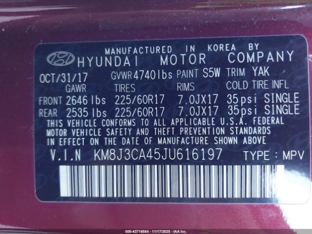 2018 HYUNDAI TUCSON KM8J3CA45JU616197 Photo 8