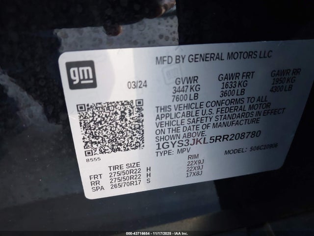 2024 CADILLAC ESCALADE ESV 1GYS3JKL5RR208780 Photo 8