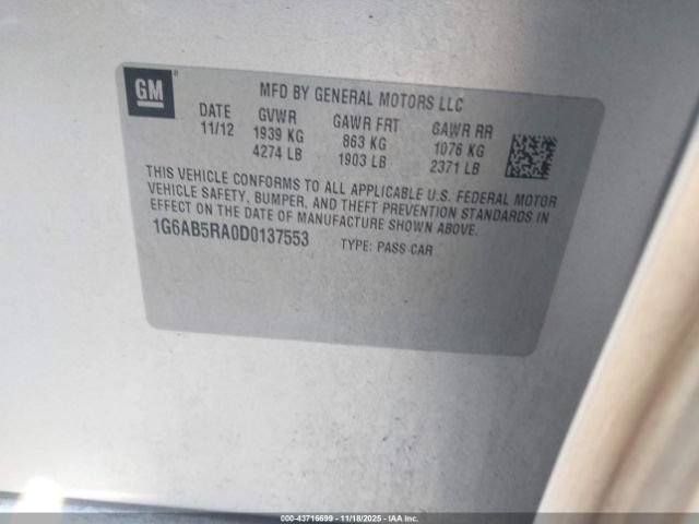 2013 CADILLAC ATS 1G6AB5RA0D0137553 Photo 8