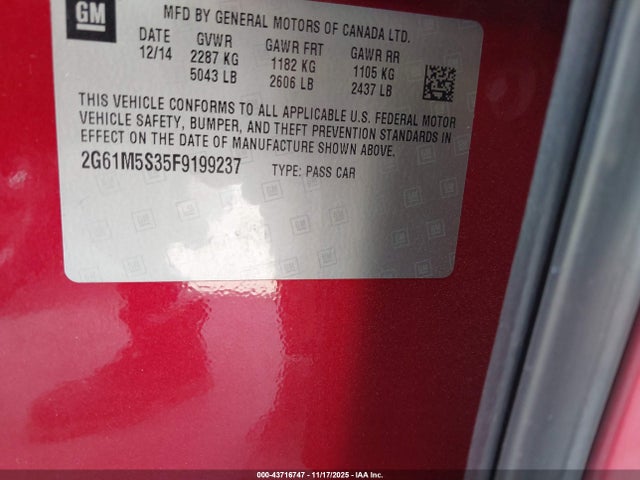 2015 CADILLAC XTS 2G61M5S35F9199237 Photo 8